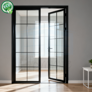 Porte-fenêtre coulissante à double vitrage en verre dépoli et panneau en aluminium - Product Image 3