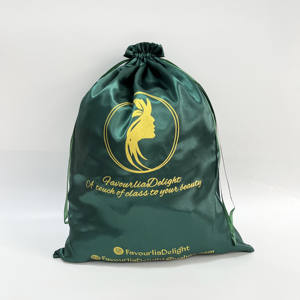 Sacs à cordon en satin de soie de luxe personnalisés avec logo, vente en gros, pochettes anti-poussière, sacs pour perruques couleur personnalisée pour petits bijoux et cadeaux - Product Image 1