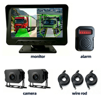 Caméra de tableau de bord bidirectionnelle BSD avec avertissement IA, caméra de recul, surveillance anti-collision arrière, vision nocturne, écran IPS 12-36V pour camions