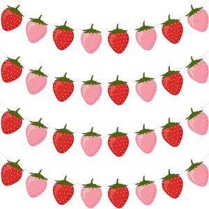 Guirnalda Colgante de Fresas para Decoración de Fiesta de Cumpleaños, Forma Ovalada, Diseño de Frutas, Suministros para Fiestas DIY - Product Image 1