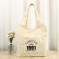 Tas Tote Kanvas Katun Ukuran Besar dengan Logo Custom, Tahan Lama, Dapat Digunakan Kembali, untuk Belanja Grosir