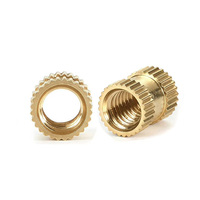 Brass Knurled Threaded Insert CNC Turned Parts for Plastic OEM