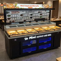 Refrigerador comercial de 1.8 metros con termostato mecánico de una sola temperatura para mostrador de condimentos de hot pot de autoservicio