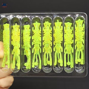 Leurre de pêche bionique crevette TPE 8 pièces/paquet 2,1 g 2,4 pouces 8 couleurs avec antennes souples et paillettes laser, leurres souples artificiels en forme de crevette - Product Image 2