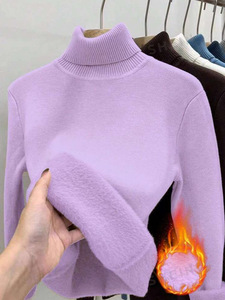 Maglia a Collo Alto di Alta Qualità in Velluto Spesso a Pezzo Unico da Donna, Modello Basic <span class=keywords><strong>Autunno</strong></span>/Inverno Caldo a Tinta Unita Casual - Product Image 2