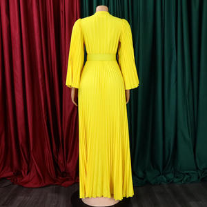 C8478 nueva llegada vestido de noche elegante cuello pico manga larga vestidos de graduación hombro flor vestidos de dama de honor - Product Image 6