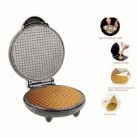 Mini Crêpière Électrique Portable en Acier Inoxydable et Fonte Antiadhésive avec Thermostat Automatique pour Crêpes Françaises et Belges, Idéale pour Hôtels et Usage Domestique