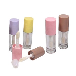 Wholesale Purple Yellow Pink Brown Empty <b>Foundation</b> Tube Transparent Lip Gloss Tubes With Big Wand Applicator Lipgloss Packaging - Product Image 1