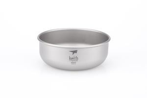 Bol en titane moderne minimaliste écologique Keith Ti5333 - Réutilisable, portable, empilable, 400 ml, sablé pour le camping en plein air et la maison - Product Image 6