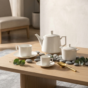 Ensemble de tasses à thé et à café en céramique de porcelaine moderne avec bord doré personnalisé, écologique, passe au lave-vaisselle, 250 ml, idéal pour un cadeau - Product Image 6