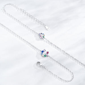 Bracelet en argent sterling S925 avec zircon arc-en-ciel et chaîne en forme d'escargot pour femmes - Un cadeau romantique pour un anniversaire - Version en cuivre personnalisable - Product Image 4