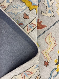 Alfombra de Lana Anudada a Mano, Diseño Floral Azul Claro, Hecha a Mano en India, Antiestática, de Pelo Alto, Lavable, Ecológica, para Dormitorio o Sala de Estar - Product Image 2