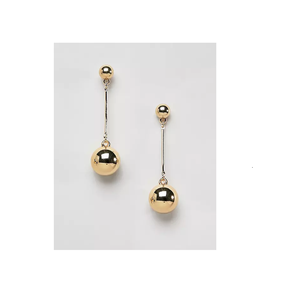 Mode haute qualité en laiton boucle d'oreille bijoux petites boucles d'oreilles pour les femmes plaqué or pièce en gros - Product Image 1