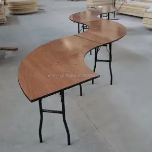 serpentine curved plywood for banquet wedding event use folding table manufacturer factory in stock ship right now right away