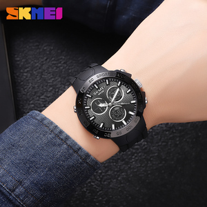 <span class=keywords><strong>Montre</strong></span> numérique pour homme Skmei 2106, mode ODM, étanche 5 ATM, double heure, <span class=keywords><strong>bracelet</strong></span> <span class=keywords><strong>en</strong></span> <span class=keywords><strong>plastique</strong></span>, alarme, noire - Product Image 2