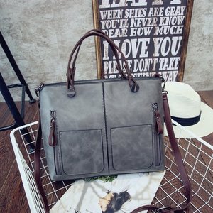 Bolsos de Cuero para Mujer, Bolsos de Mano, Bolsos Tipo Satchel de Cuero PU con Cierre, Color Amarillo Tierra, Negro, Verde Oscuro - Product Image 2