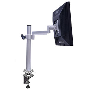 Çift monitör standı kolları ile dizüstü tepsi kelepçe masası montaj VESA ekran 2-in-1 ayarlanabilir çelik monitör yükseltici stokta - Product Image 5