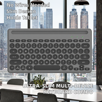 Teclado Ergonómico Inalámbrico Multidispositivo con Interfaz RF, Ultrafino, Tamaño Completo, Soporte para Tablet, Combo de Ratón y Alfombrilla, para Teléfono/Mac - En Stock