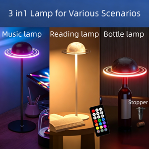 Lámpara de Mesa Recargable USB de 5V con Forma de Planeta, Luz Nocturna Creativa de Acrílico con Diseño de Luna Estrellada, Lámpara de Escritorio con Control Remoto - Product Image 6