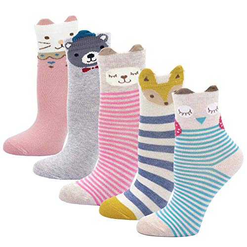 Chaussettes de noël pour enfants de 2 à 11 ans, socquettes riches en coton, avec motif d'animaux, mignonnes, nouveauté, personnalisées