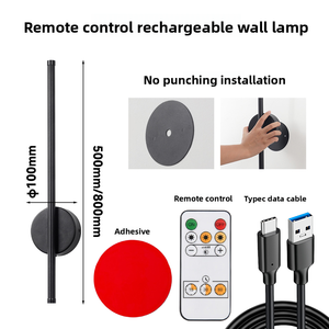 โคมไฟติดผนังแบบแถบตกแต่งไร้สายพร้อมรีโมทคอนโทรลไฟภายในชาร์จแบตเตอรี่ไฟติดผนังประเภทสินค้า - Product Image 2