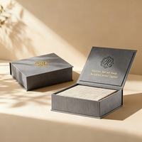 Scatola Rigida di Lusso Personalizzata per Fotolibro, Confezione per Album Fotografico con Copertina in Lino, Scatola a Forma di Libro Viola con Logo in Lamina Dorata