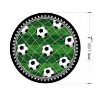 Assiettes et serviettes en papier de qualité alimentaire vertes en forme de ballon de football, ensemble de fournitures de fête jetables, logo personnalisé pour les mariages et les anniversaires