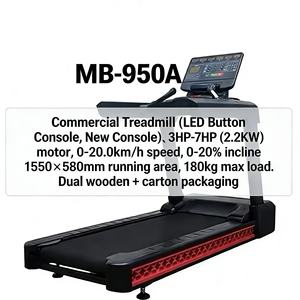 Treadmill Komersial MB-950A Motor 3HP-7HP, Area Lari 1550*580mm, Konsol Tombol LED Baru - Product Image 4