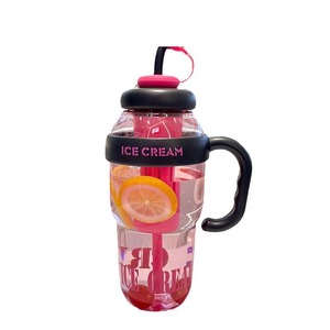 Taza de agua gigante de 1300ml, botella de agua de plástico de gran capacidad con tapa de paja, botella de agua de verano, Cubo de alta belleza, tazas de té de la leche - Product Image 4