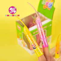 Sucettes lumineuses personnalisées en forme de doigts, bonbons durs aux saveurs fruitées de dessins animés, vente en gros