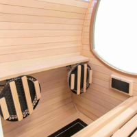 Sauna de Infrarrojos Moderna de Madera Maciza y ABS con Función de Iones Negativos y Panel de Control Táctil con Wifi