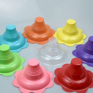 4oz 8oz Colorful <b>Plastic</b> Flower Shaped Snow Cone Shaved Ice Drip <b>Cups</b> Ice Cream Bowls for Kids Party - Product Image 2