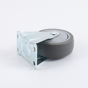 Lightweight Single Axle TPR Caster Grey Firm Rubber Fixed Wheel Furniture Casters 50 83 95mm Installation Height - Product Image 3