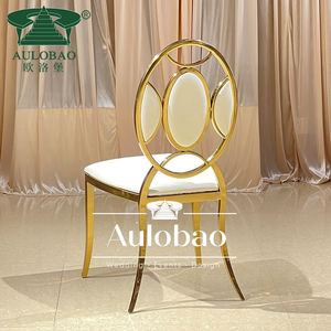 Silla de boda tradicional de lujo de acero inoxidable con respaldo redondo - Product Image 4