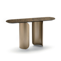 Table de salon moderne de luxe en acier inoxydable, pied décoratif, grande console, table d'appoint, offre spéciale