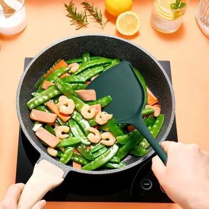 Silicone Spatula Ladle Set 2 Pieces High Temperature Resistant Dark Green Cooking <b>Utensils</b> - Product Image 2