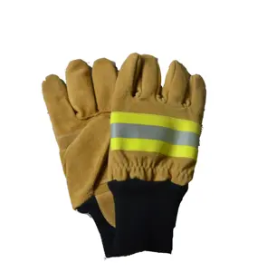 EN469 fire fighting fireman rescue safety leather gloves