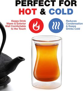 Tazas de té de vidrio transparente turco, tazas de café de vidrio transparente de pared doble, aislamiento, 6oz - Product Image 2