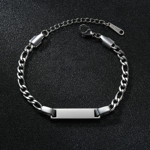 Gioielli per bambini fai da te bracciale con nome personalizzato in acciaio inossidabile placcato oro 18 carati con targhetta in metallo personalizzata - Product Image 3