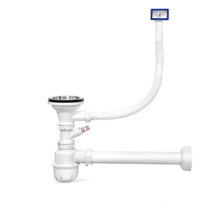 Kitchen Drain Pipe 3.5 In Curved Lifting Type With Compression Connection Easy Installation - Product Image 1