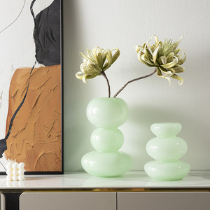 Jarrón de <span class=keywords><strong>cristal</strong></span> antiguo de calabaza, polvo de porcelana de alta calidad, mesa de arte, arreglo floral, adornos, flores frescas, jarrón de <span class=keywords><strong>cristal</strong></span> - Product Image 6