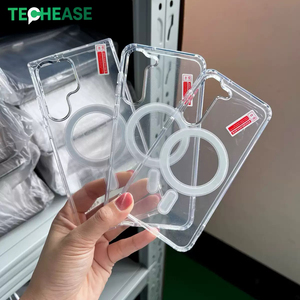 Funda TechEase Anti-amarilla Transparente con Anillo Magnético de TPU+Acrílico, Carga Inalámbrica, Antigolpes para S25 Ultra - Product Image 5