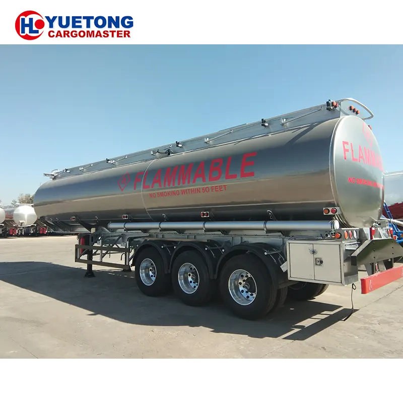 Venta caliente aleación de aluminio 35000 litros 45000 Lite gasolina diésel aceite combustible cisterna semirremolque para la venta