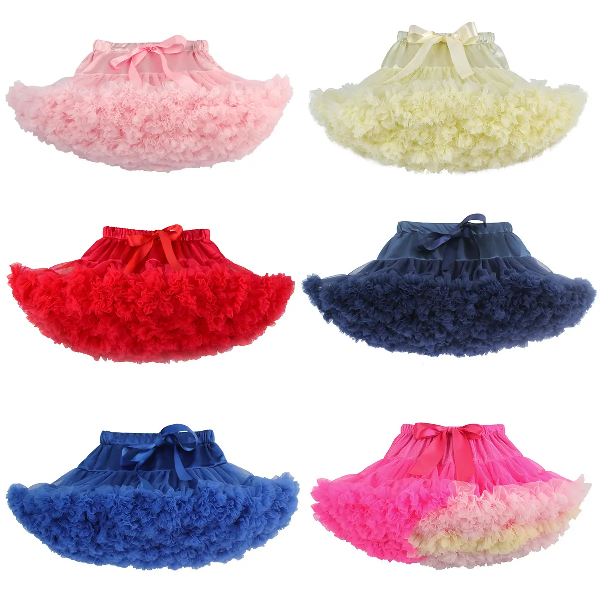 New Baby Girls Lace Tutu Skirts Fluffy Children Ballet Skirts For Party Dance Bow Pettiskirt Princess Tulle clothes