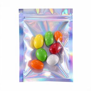 أكياس بلاستيكية مخصصة بالجملة من البولي إيثيلين مع تأثير هولوغرافي، حقيبة تغليف متينة بسحاب، كيس مختوم من <span class=keywords><strong>3</strong></span> جوانب - Product Image 4