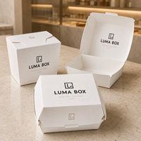 Emballage alimentaire personnalisé avec logo pour hamburgers, poulet frit, frites, carton à emporter, conteneur jetable, vente en gros, approvisionnement commercial