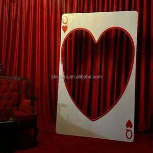 ZKAI Arche de fond photo pour fête, motif Cœurs, As de poker, Cartes à jouer Reine, pour décoration de mariage et de fête - Product Image 1