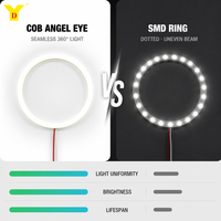 Anneaux lumineux LED COB YD Angel Eyes 60mm 70mm 80mm 90mm 100mm 120mm pour phares, feux de jour DRL 12V pour voiture et moto