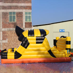 Parc d'obstacles gonflable commercial Thème Abeilles Jaunes avec toboggan et château gonflable - Product Image 4