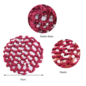 Fabricant En Gros OEM ODM Élastique Cheveux <span class=keywords><strong>Snood</strong></span> Net Perles Décor Coloré Cheveux Bun Couverture Ensemble pour Danseur FW-04 - Product Image 3